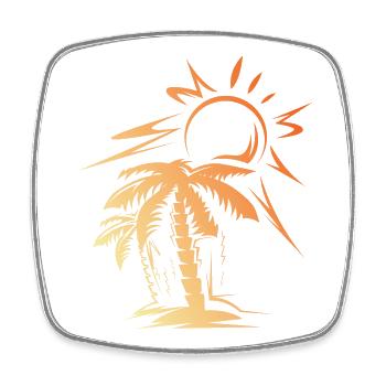 palm beach Symbol Strand Sonne Geschenk Idee - Viereckiger Kühlschrankmagnet - Weiß - Vorne