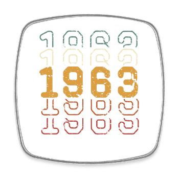 1963 - Viereckiger Kühlschrankmagnet - Weiß - Vorne