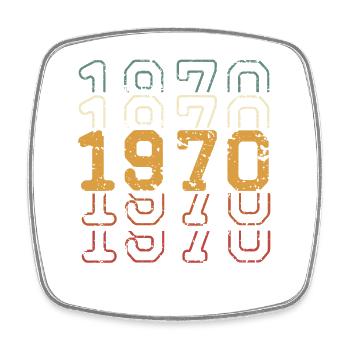 1970 - Magnet carré - blanc - Devant