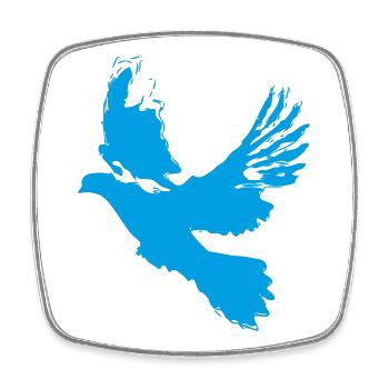 Dove of Peace Dove Design – Symbol of Hope - Square fridge magnet - white - Front