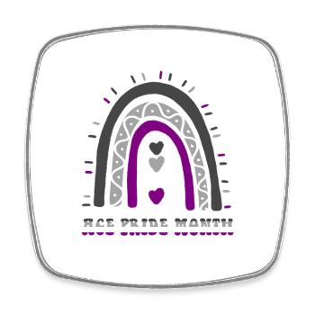 Happy Ace Pride Mois Asexuel Boho Rainbow - Magnet carré - blanc - Devant