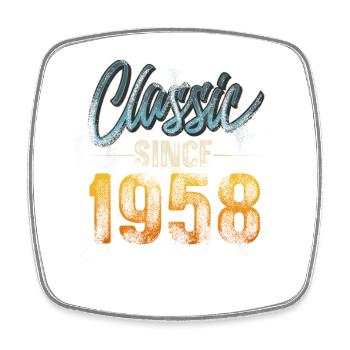 1958 Year of birth Birthday Year of construction Vintage - Square fridge magnet - white - Front