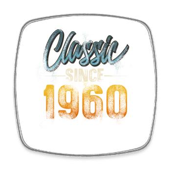 1960 Année de naissance Anniversaire Année de construction Millésime - Magnet carré - blanc - Devant