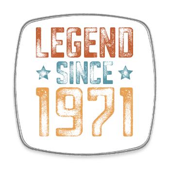 1971 Born Year of birth Birthday - Square fridge magnet - white - Front