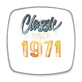 1971 Année de naissance Anniversaire Année de construction Millésime - Magnet carré - blanc - Devant