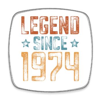 1974 Born Year of birth Birthday - Square fridge magnet - white - Front