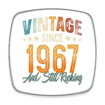 1967 Year of birth Birthday Year of construction Vintage - Square fridge magnet - white - Front