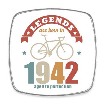 cycling bike anniversary born in 1942 80 years - Square fridge magnet - white - Front