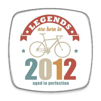 cycling bike anniversary born in 2012 10 years - Square fridge magnet - white - Front