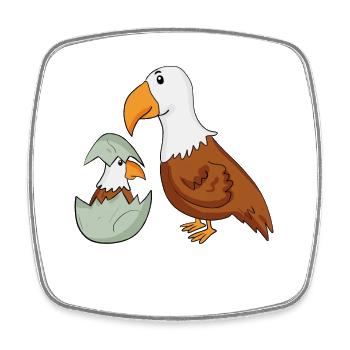 Adler mit Baby Adler - Viereckiger Kühlschrankmagnet - Weiß - Vorne