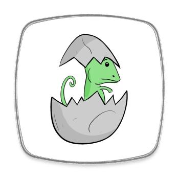 Bébé caméléon - Magnet carré - blanc - Devant