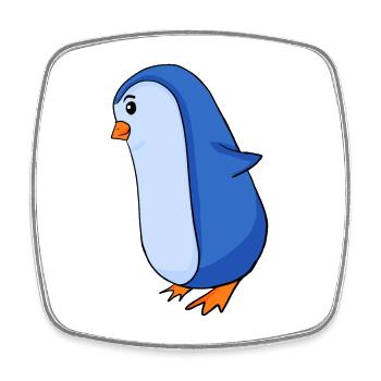 Penguin - Square fridge magnet - white - Front