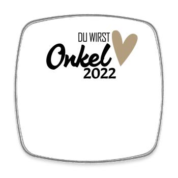 Onkel 2022 - Onkel werden - Viereckiger Kühlschrankmagnet - Weiß - Vorne