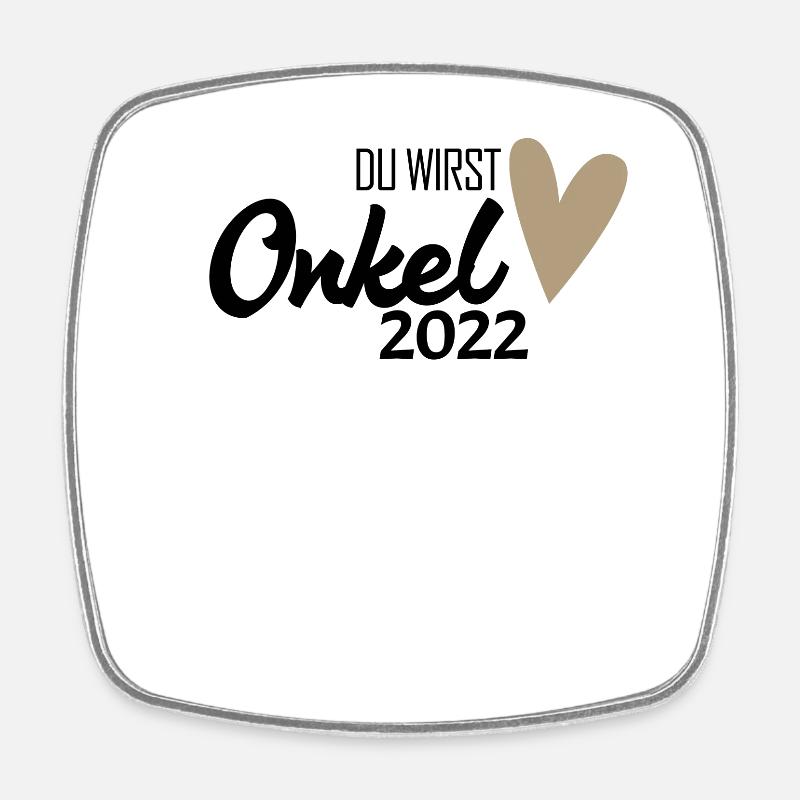 Onkel 2022 - Onkel werden - Viereckiger Kühlschrankmagnet - Weiß