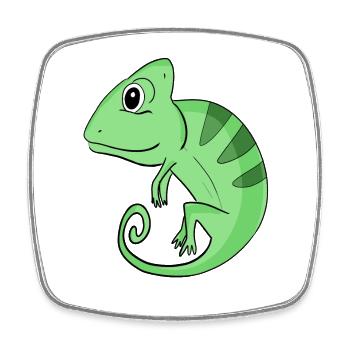 Caméléon - Magnet carré - blanc - Devant