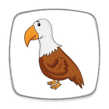 Aigle - Magnet carré - blanc - Devant