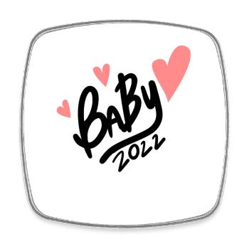 Bébé 2022 - Naissance Enceinte 2022 - Magnet carré - blanc - Devant
