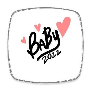 Bébé 2022 - Naissance Enceinte 2022 - Magnet carré - blanc - Devant