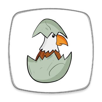 Baby Adler - Viereckiger Kühlschrankmagnet - Weiß - Vorne