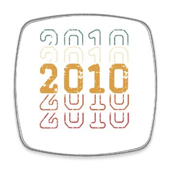 2010 - Square fridge magnet - white - Front