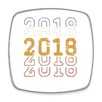 2018 - Square fridge magnet - white - Front