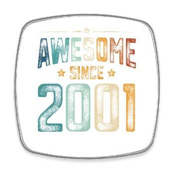 2001 Born Birthday Year of birth - Square fridge magnet - white - Front