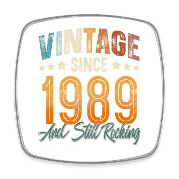 1989 Année de naissance Anniversaire Année de construction Millésime - Magnet carré - blanc - Devant