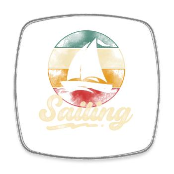 Sailing Sailor Sailboat - Square fridge magnet - white - Front