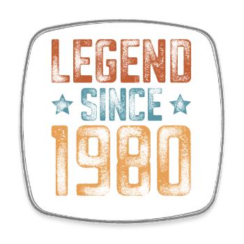 1980 Born Year of birth Birthday - Square fridge magnet - white - Front