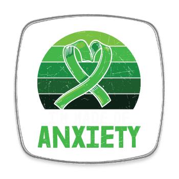 Je suis fait d’anxiété Santé mentale - Magnet carré - blanc - Devant