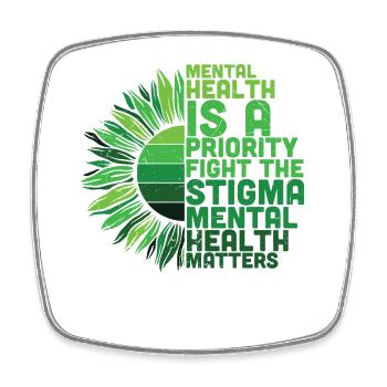Mental Health Awareness Sonnenblume - Viereckiger Kühlschrankmagnet - Weiß - Vorne