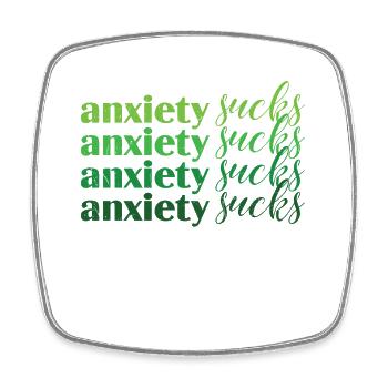 L’anxiété aspire la santé mentale verte - Magnet carré - blanc - Devant