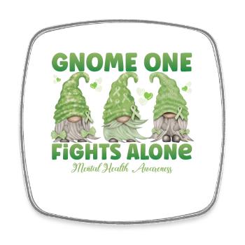 Gnome One se bat seul Santé mentale - Magnet carré - blanc - Devant