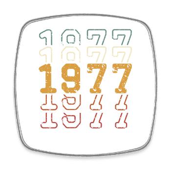 1977 - Viereckiger Kühlschrankmagnet - Weiß - Vorne
