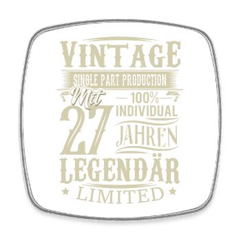 27. Geburtstag Vintage Legendär - Viereckiger Kühlschrankmagnet - Weiß - Vorne