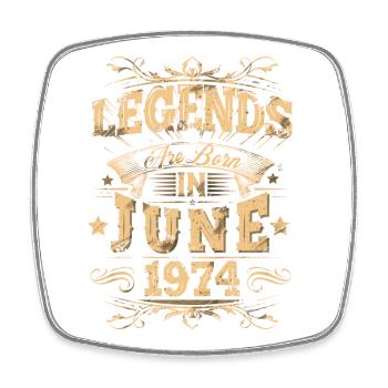 1974 June Birthday Legend - Square fridge magnet - white - Front