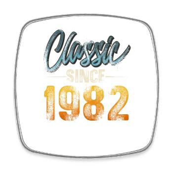 1982 Année de naissance Anniversaire Année de construction Millésime - Magnet carré - blanc - Devant