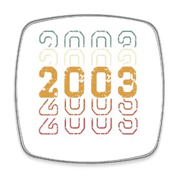 2003 - Square fridge magnet - white - Front