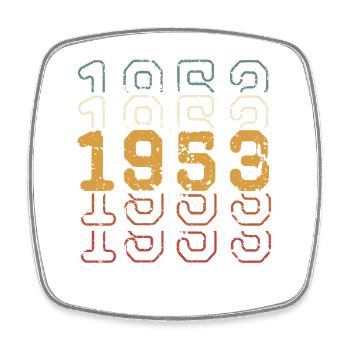 1953 - Viereckiger Kühlschrankmagnet - Weiß - Vorne