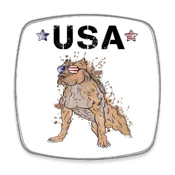 American Staffordshire Terrier - Square fridge magnet - white - Front