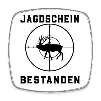 Jagdschein bestanden - Viereckiger Kühlschrankmagnet - Weiß - Vorne