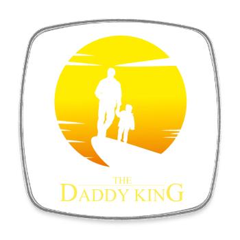 The Daddy King - Daddy Parodie Humor - Viereckiger Kühlschrankmagnet - Weiß - Vorne