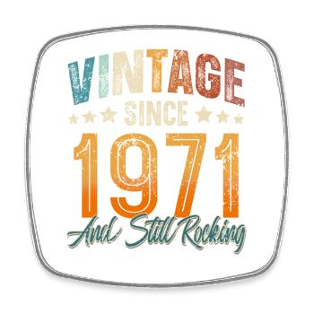 1971 Geburtsjahr Geburtstag Baujahr Vintage - Viereckiger Kühlschrankmagnet - Weiß - Vorne