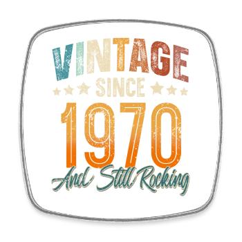 1970 Année de naissance Anniversaire Année de construction Millésime - Magnet carré - blanc - Devant