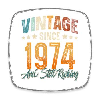 1974 Année de naissance Anniversaire Année de construction Millésime - Magnet carré - blanc - Devant