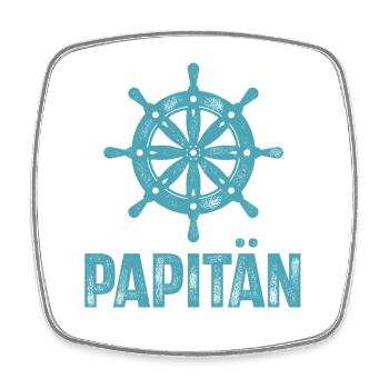 Papitän Vater Kapitän Motorboot Segeln Boot Schiff - Viereckiger Kühlschrankmagnet - Weiß - Vorne