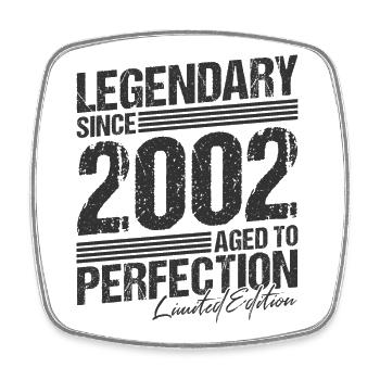 2002 Jahrgang geboren Vintage Geburtstag Geschenk - Viereckiger Kühlschrankmagnet - Weiß - Vorne