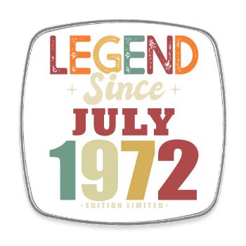 Cadeau d anniversaire 52 ans juillet 1972 legende - Magnet carré - blanc - Devant