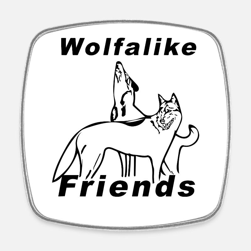 Wolfalike Logo - Viereckiger Kühlschrankmagnet - Weiß