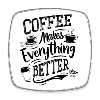 Kaffee Sprüche Barista Humor - Viereckiger Kühlschrankmagnet - Weiß - Vorne